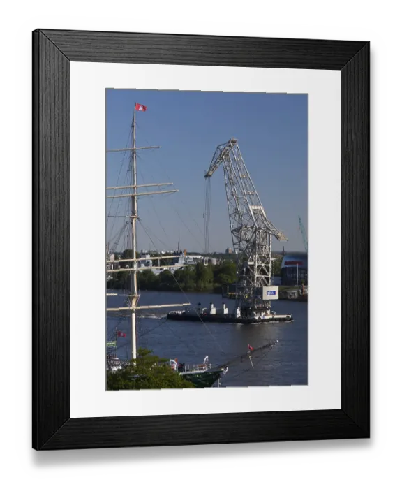 Framed Print : Floating crane HHLA III in the Port of Hamburg