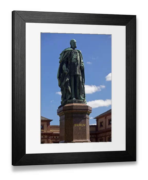 Framed Print : Monument to Emperor Wilhelm I by Fritz Gerth with pedestal made of Swedish red granite