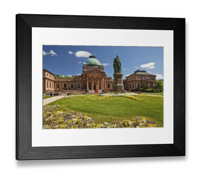 Framed Print : Kaiser-Wilhelms-Bad with monument to Kaiser Wilhelm I in the spa gardens of Bad Homburg vor der Hohe Framed Print : Kaiser-Wilhelms-Bad with monument to Kaiser Wilhelm I in the spa gardens of Bad Homburg vor der Hohe