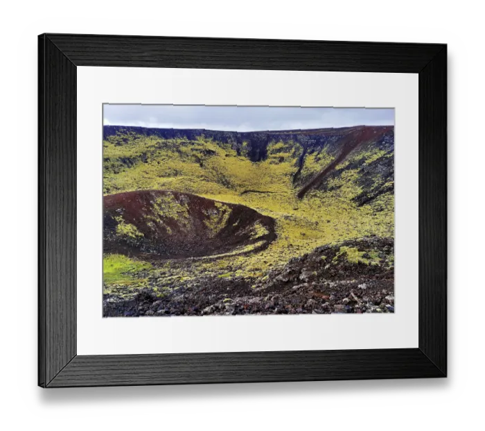 Framed Print : The volcanic crater Stora-Grabrok
