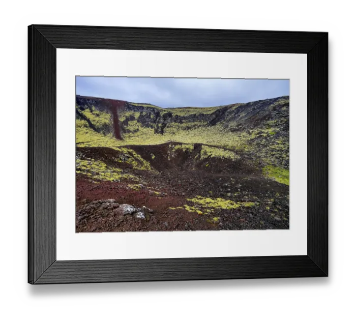 Framed Print : The volcanic crater Stora-Grabrok
