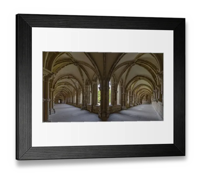 Framed Print : Large Gothic arcades, cloister of a former Cistercian abbey