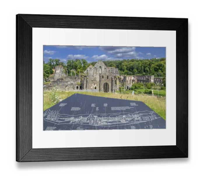 Framed Print : Ruins of 13th century Abbaye de Villers
