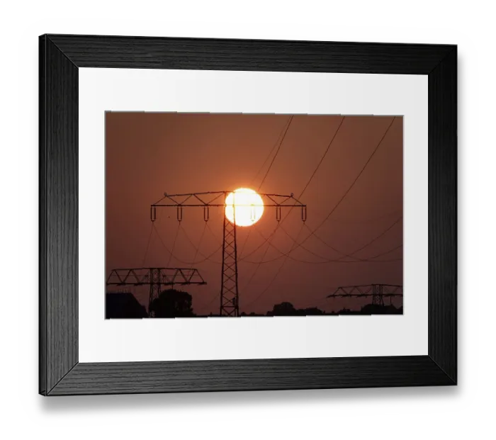 Framed Print : Transmission of energy with high-voltage lines