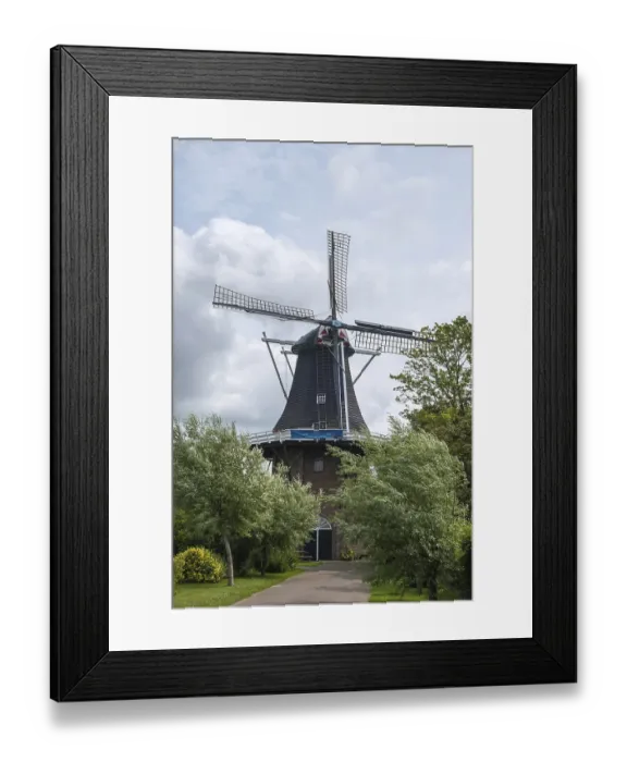 Framed Print : Windmill De Stormvogel (in German: The Storm Bird) octagonal tower mill