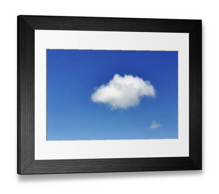 Framed Print : Single cumulus cloud, cumulus in the blue sky