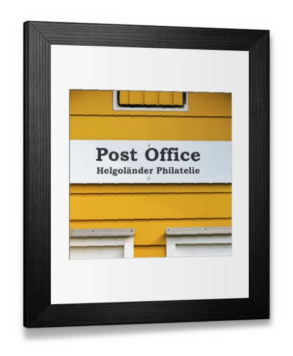 Framed Print : Yellow lobster shack, sign with inscription post office