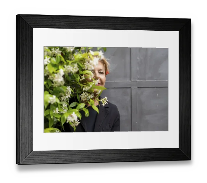 Framed Print : Caucasian elderly elegant classy wealthy woman with short blond hair