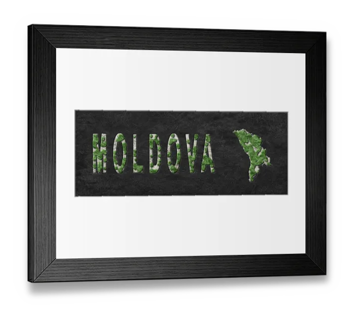 Framed Print : Map of Moldova Reforestation Green Agenda