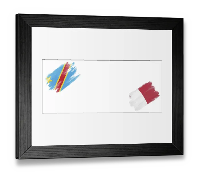 Framed Print : Democratic Republic of Congo and Malta Flags on White Background Framed Print : Democratic Republic of Congo and Malta Flags on White Background
