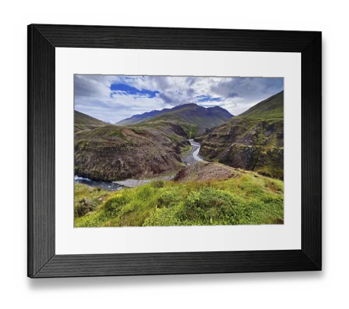 Framed Print : Landscape in Oxnadalur, North-East Iceland