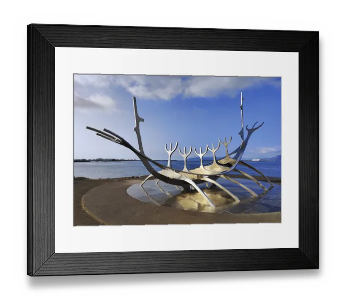 Framed Print : Sculpture Solfar, Viking ship made of steel Framed Print : Sculpture Solfar, Viking ship made of steel