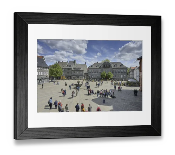 Framed Print : Bells and figures, history of Rammelsberg mining
