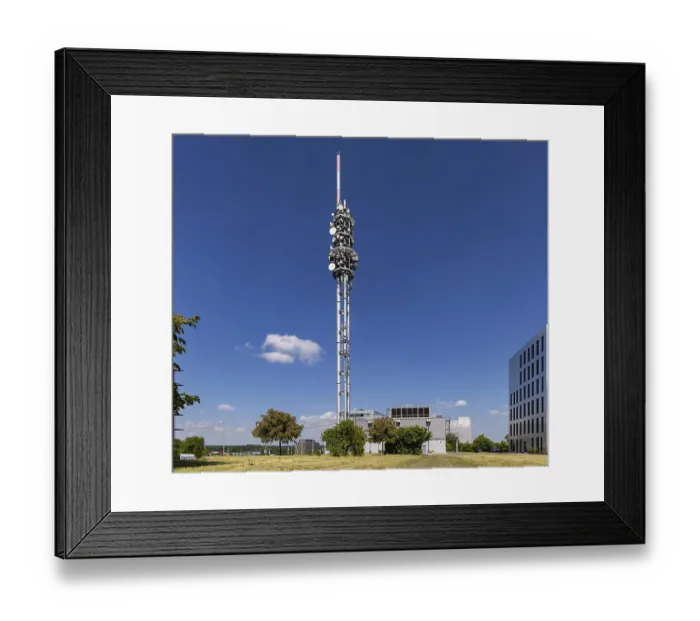 Framed Print : Deutsche Telekom Science Park Radio Tower in Science Park II Ulm