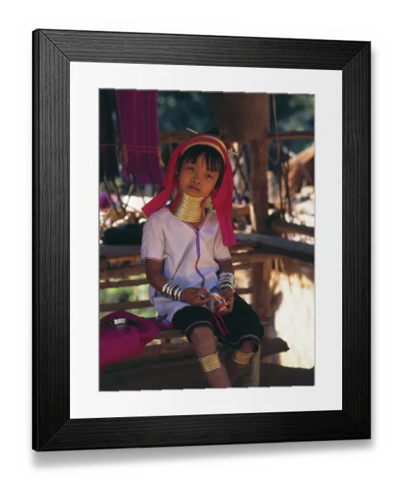 Framed Print : The Padaung or Kayan Lahwi or Long Necked Karen are a subgroup of the Kayan
