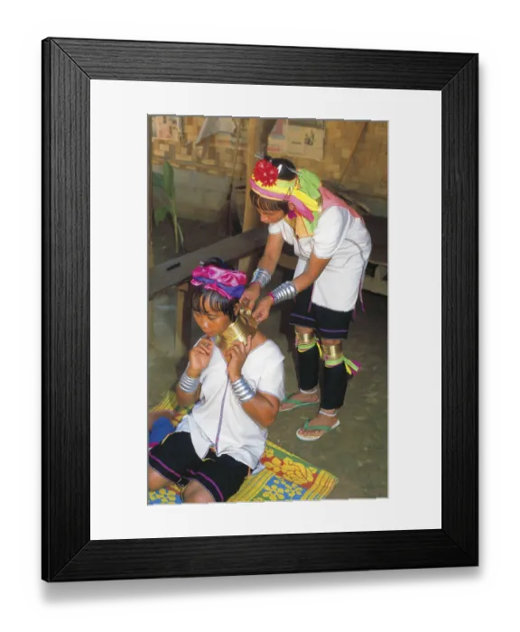 Framed Print : The Padaung or Kayan Lahwi or Long Necked Karen are a subgroup of the Kayan