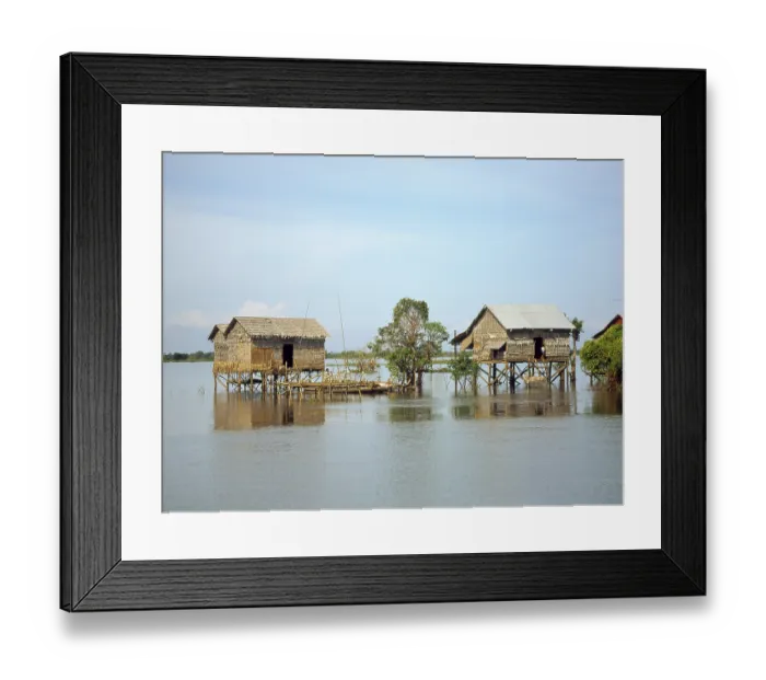 Framed Print : The Tonle Sap (Large Fresh Water River or Great Lake)