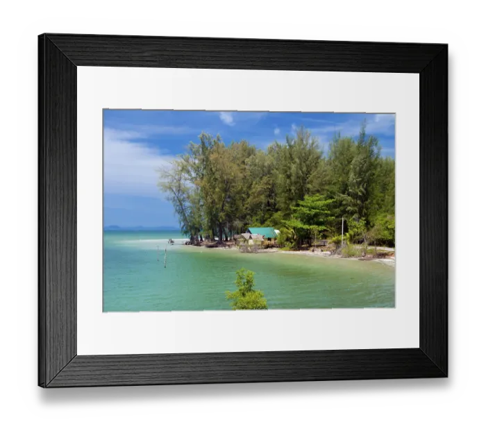 Framed Print : The varied coastal landscape of Hat Chao Mai National Park includes mangrove creeks