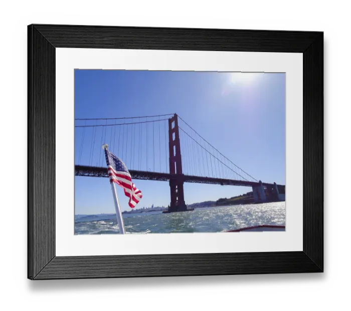 Framed Print : Golden gate bridge from the boat