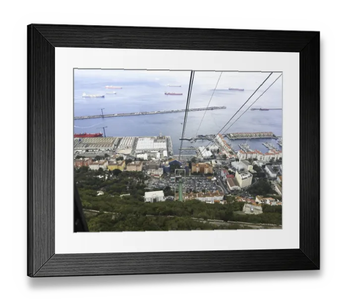 Framed Print : View from the gondola to the bay of gibraltar