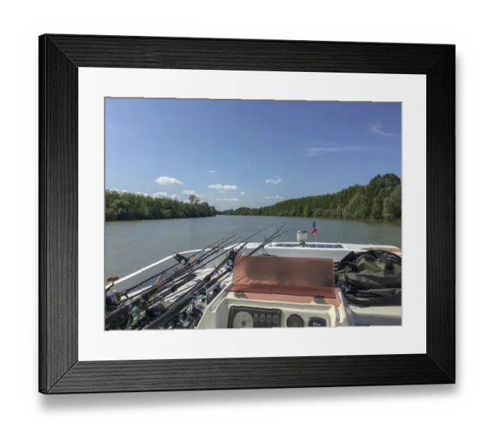 Framed Print : Fishing with the boat in a rivier at venice Framed Print : Fishing with the boat in a rivier at venice
