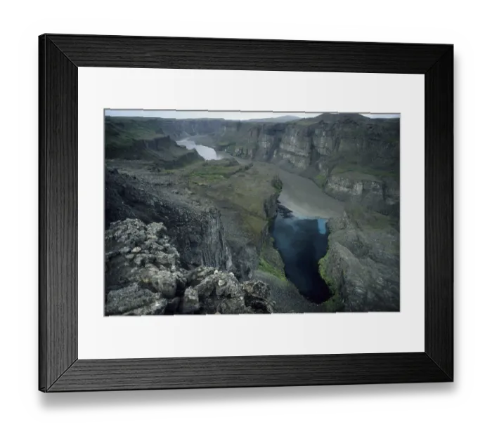 Framed Print : Iceland, downstream from Dettifoss Framed Print : Iceland, downstream from Dettifoss