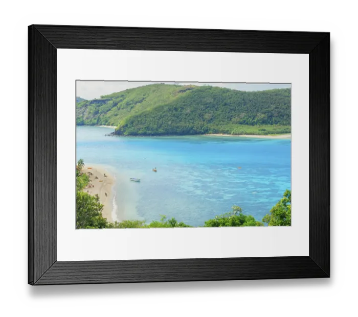 Framed Print : Drawaqa Island and Nanuya Balavu Island