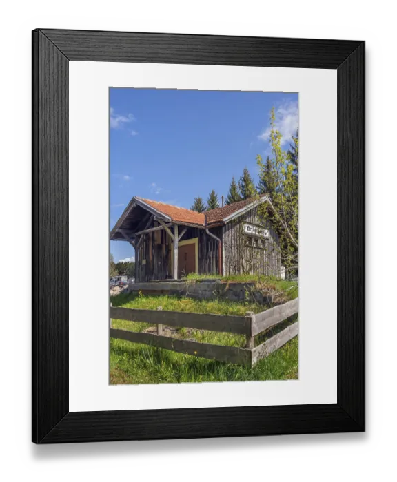 Framed Print : The shed of the former railway station of Hellengerst