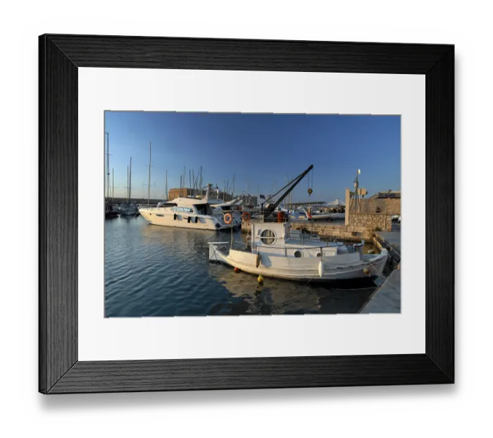 Framed Print : Port of Heraklion, Crete, Greece, 23