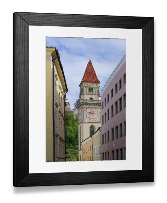 Framed Print : Town Hall Tower, Passau, Lower Bavaria