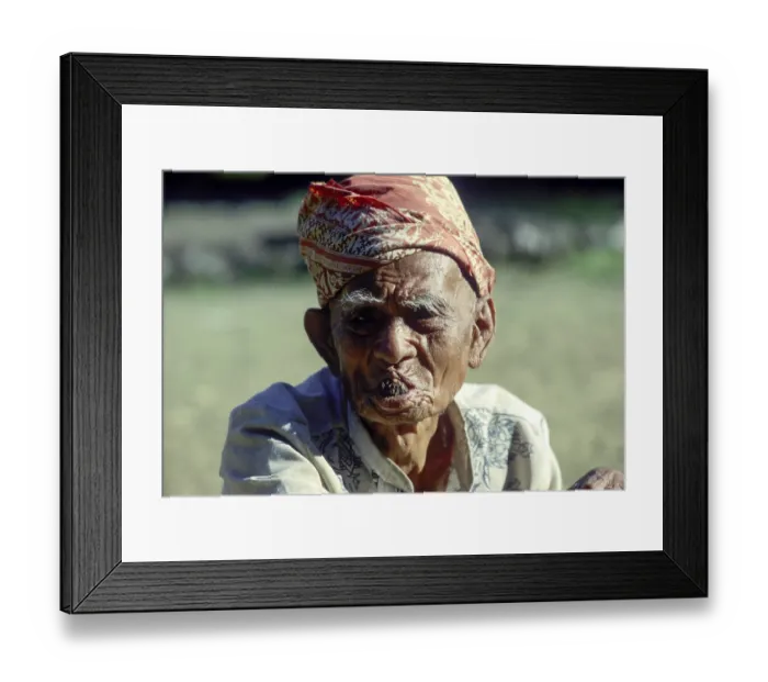 Framed Print : Old man in Marante chewing betel nut Framed Print : Old man in Marante chewing betel nut