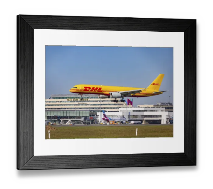 Framed Print : Cologne Bonn Airport. Aircraft on approach