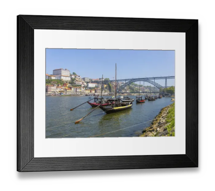 Framed Print : Traditional style Barcos Rabelos boats Framed Print : Traditional style Barcos Rabelos boats