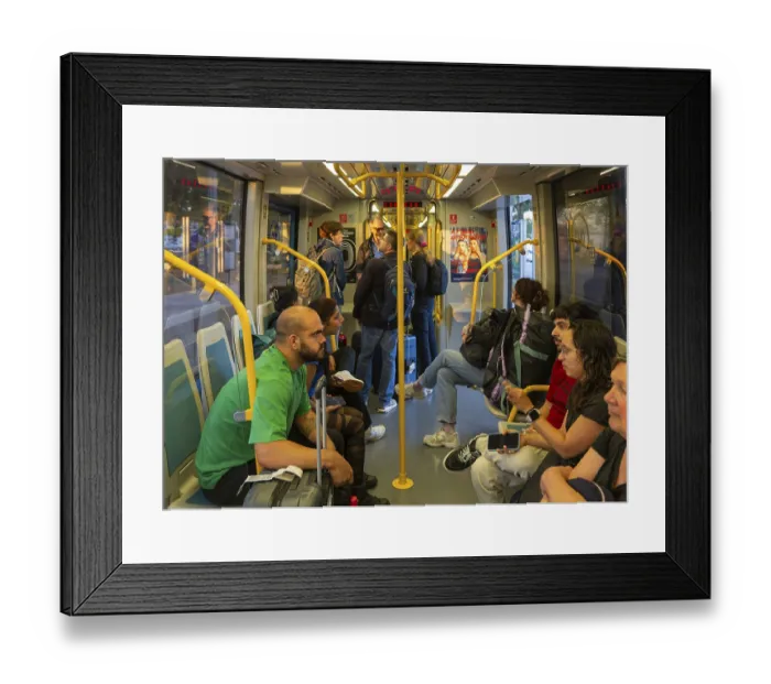 Framed Print : People on metro tram train public transport system