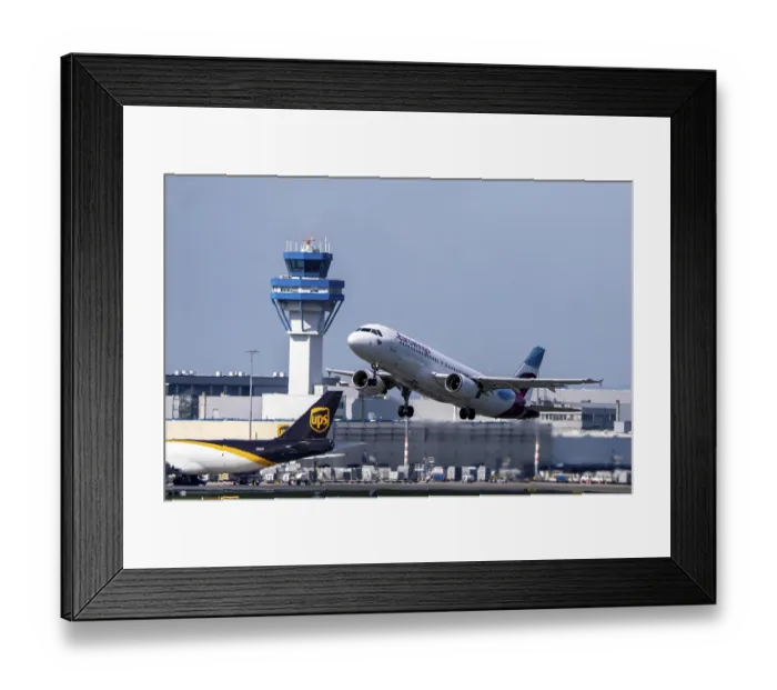 Framed Print : Eurowings Airbus taking off at Cologne-Bonn Airport Framed Print : Eurowings Airbus taking off at Cologne-Bonn Airport