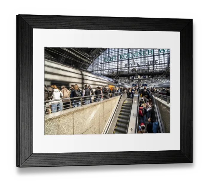Framed Print : Cologne Central Station, escalators to and from the platform Framed Print : Cologne Central Station, escalators to and from the platform