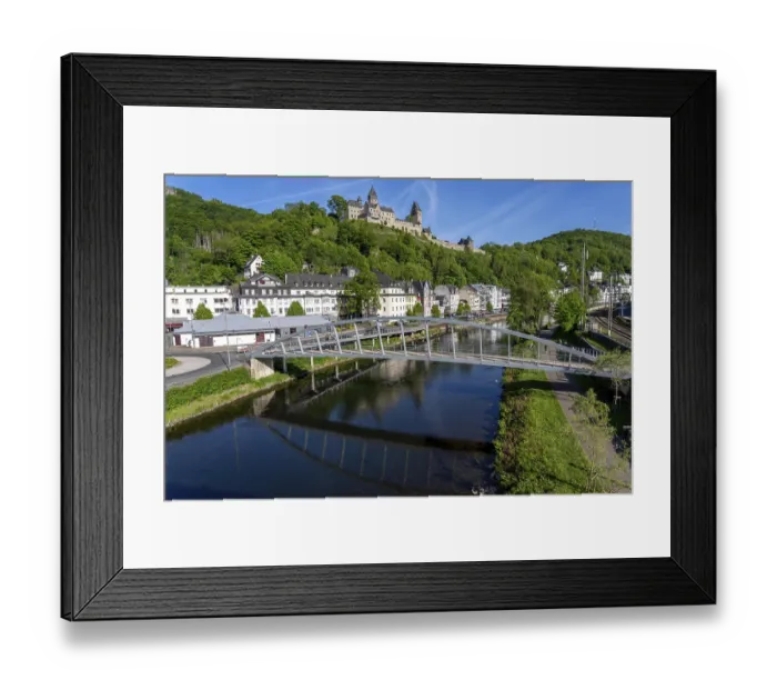 Framed Print : Altena, on the River Lenne, above Altena Castle