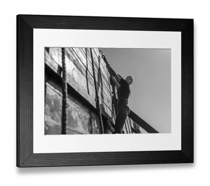 Framed Print : WROCLAW, POLAND - APRIL 7, 2018: Extreme running with obstacle RUNMAGEDDON
