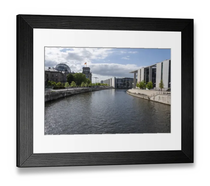 Framed Print : The Spree, left Reichstag building