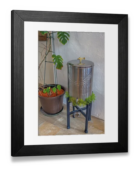 Framed Print : Holy water dispenser, St Mary is the Catholic parish church