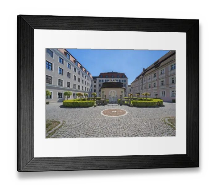 Framed Print : Tax office with Flora-Temple also called Pavillon der Flora is a small