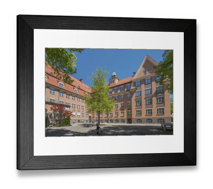Framed Print : The courtyard of the Realschule an der SalzstraBe