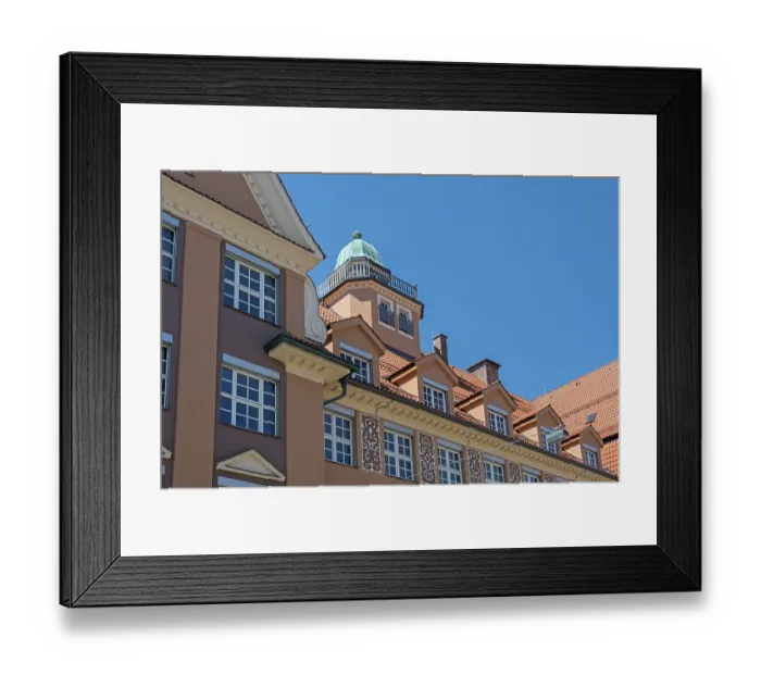 Framed Print : Facade with turrets and dormers