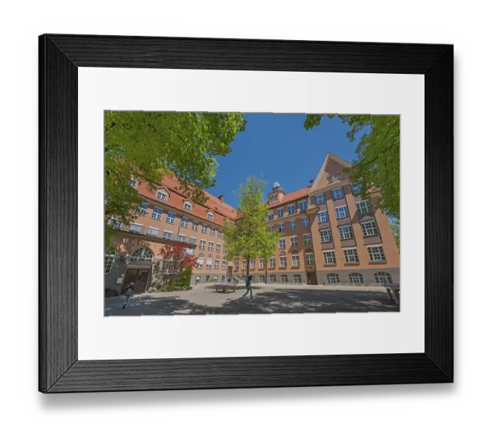 Framed Print : The courtyard of the Realschule an der SalzstraBe