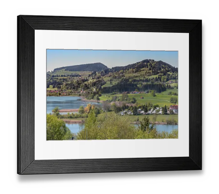 Framed Print : Niedersonthofen with spring meadows Framed Print : Niedersonthofen with spring meadows