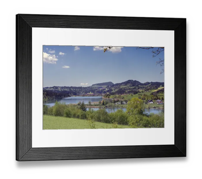 Framed Print : Niedersonthofen with spring meadows Framed Print : Niedersonthofen with spring meadows