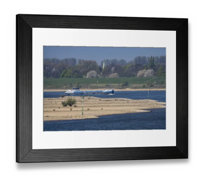 Framed Print : The Rhine with extremely low water Framed Print : The Rhine with extremely low water