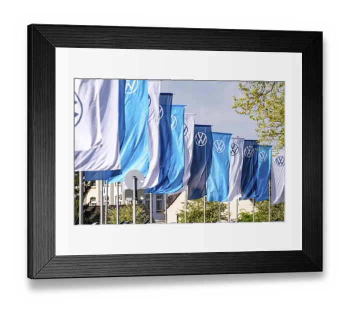 Framed Print : Flag of the car manufacturer Volkswagen Framed Print : Flag of the car manufacturer Volkswagen