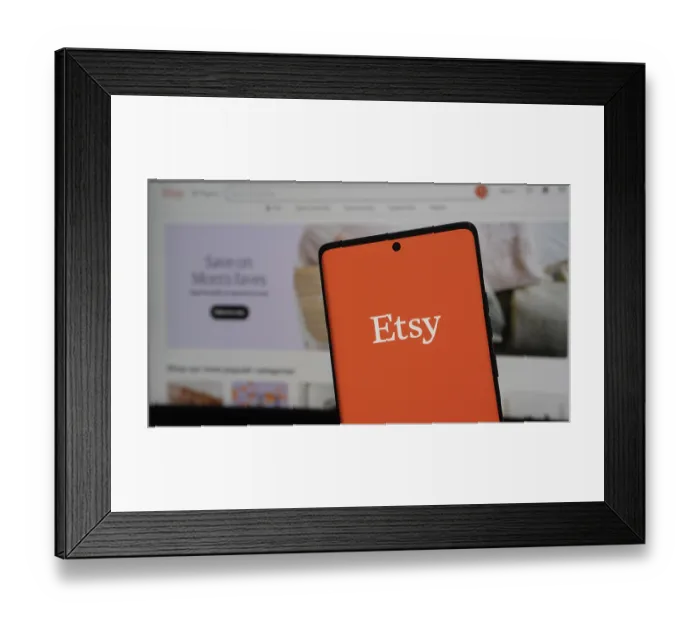 Framed Print : Dhaka, Bangladesh 19 April 2025:Etsy is American e-commerce company focused on handmade items and craft supplies Framed Print : Dhaka, Bangladesh 19 April 2025:Etsy is American e-commerce company focused on handmade items and craft supplies