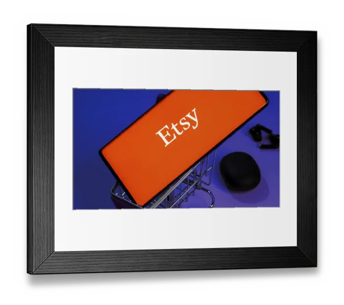 Framed Print : Dhaka, Bangladesh 19 April 2025:Etsy is American e-commerce company focused on handmade items and craft supplies